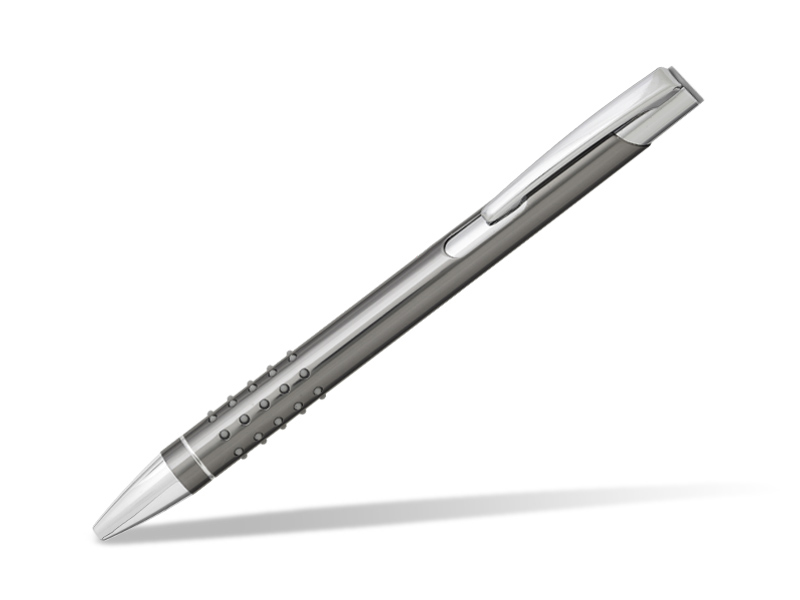 OGGI GRIP, metalna hemijska olovka, sjajni tamni metal (gun)