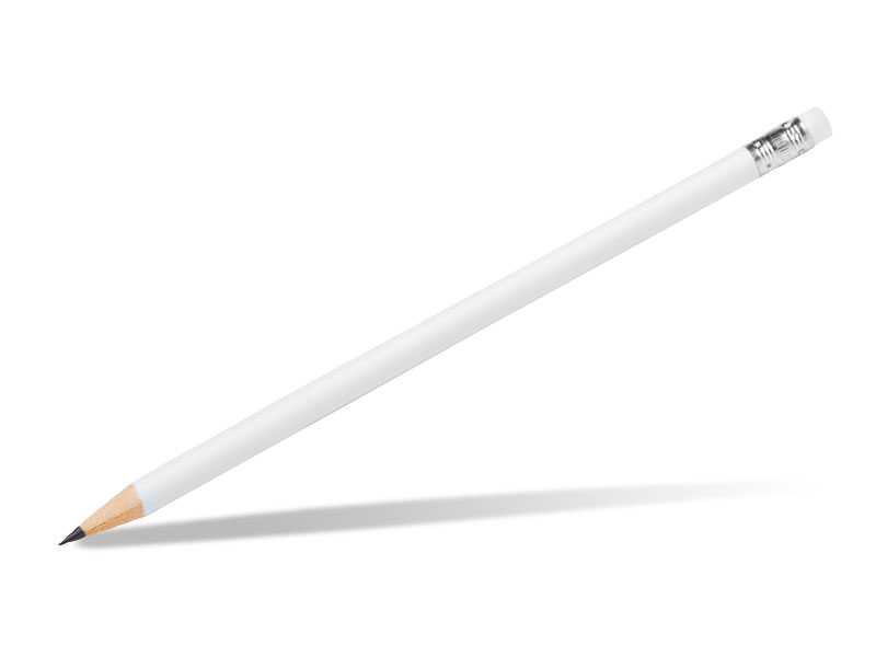 BIANCA PLUS, HB drvena olovka sa gumicom, bela (white)