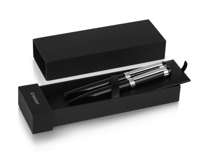 CAPONE, Regent metalna penkala i hemijska olovka u setu, crna (black)