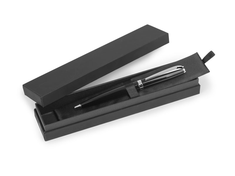 VERISSIMO, metalna hemijska olovka u poklon kutiji, crna (black)