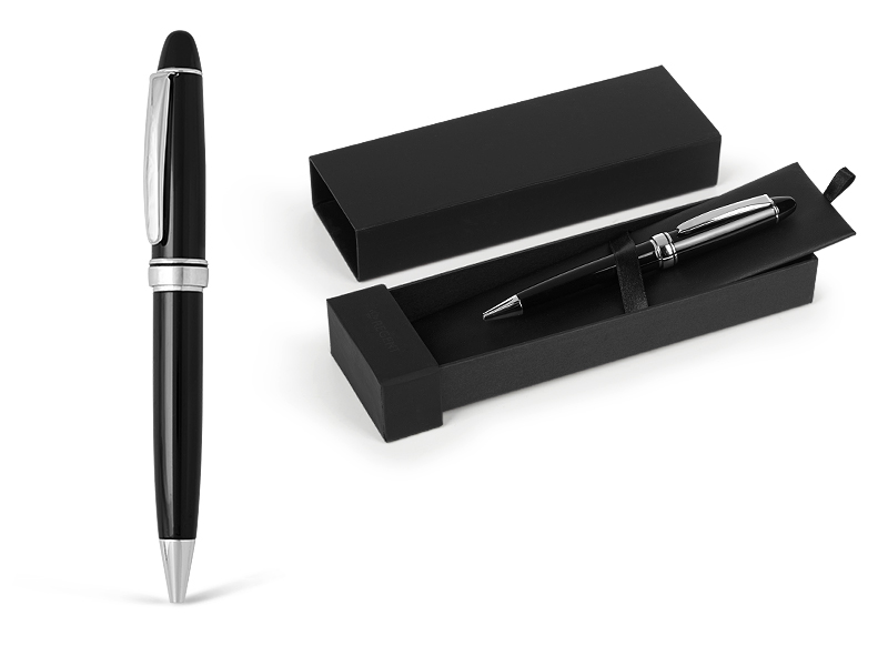 PRESIDENTE, Regent metalna hemijska olovka u poklon kutiji, crna (black)