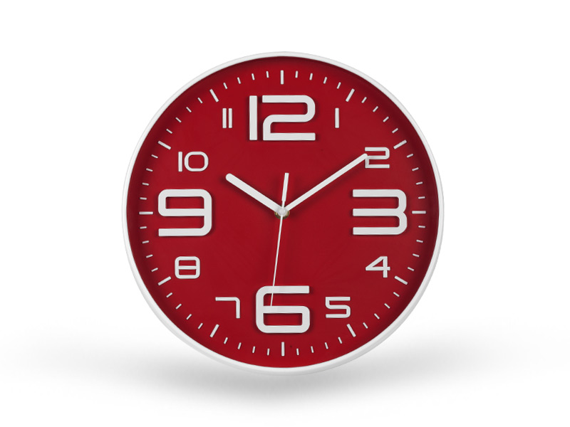 MODERNO, plastični zidni sat, crveni (red)