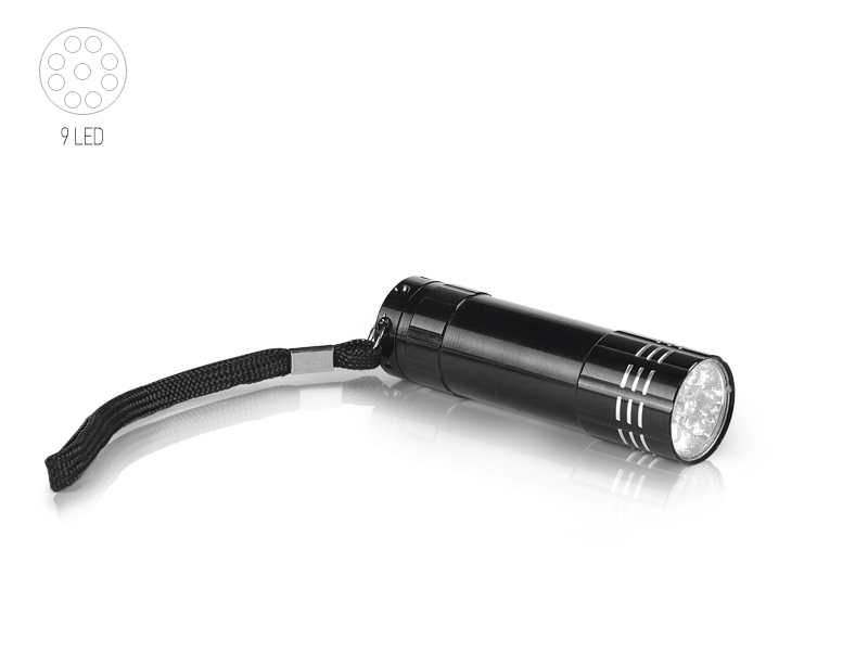 MAJORKA, baterijska lampa (9 LED), crna (black)