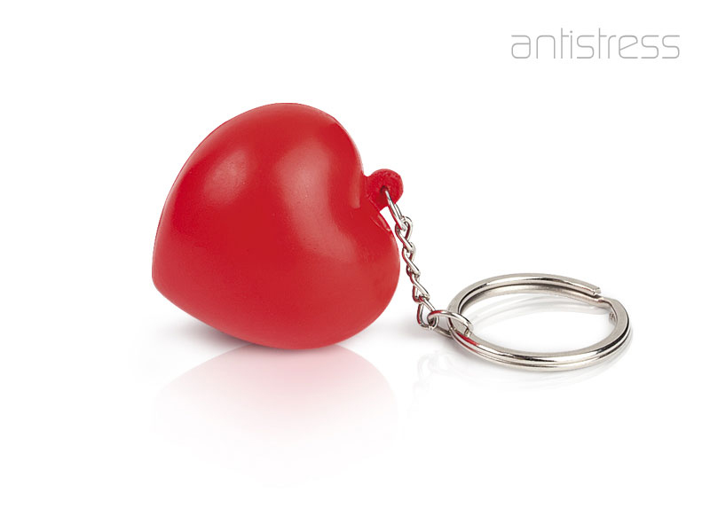 HEART MINI, privezak sa antistres lopticom, crveni (red)