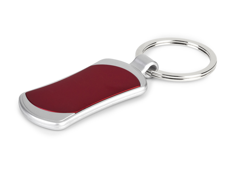 METALIC, plastični privezak za ključeve sa pločicom, crveni (red)