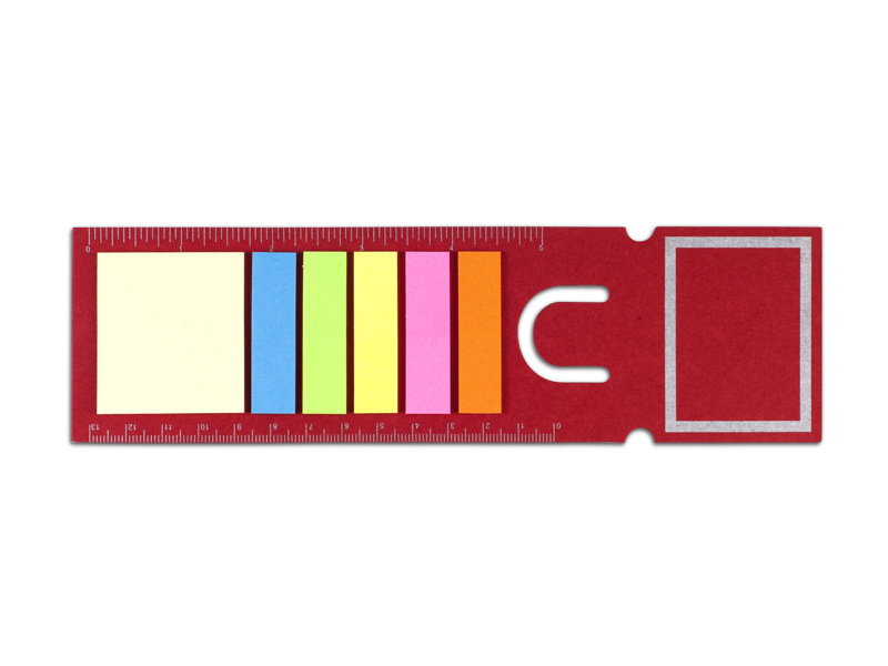 SCALA, kartonski obeležavač strana, sa nalepnicama, crveni (red)