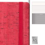 MERLOT, notes sa elastičnom trakom, dimenzija 14.4 x 21.4 cm, crveni (red)