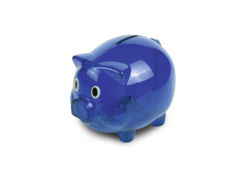 PIGGIE, plastična kasica za novac, plava (blue)