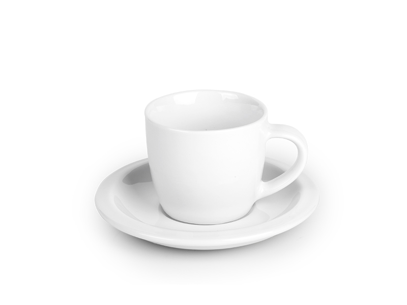 MOMENTO MINI, šolja i tacna za “espresso” kafu, 100 ml, bela (white)