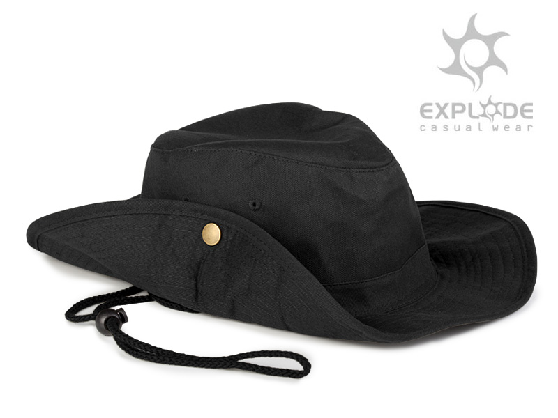 SAFARI, izviđački šešir sa učkurom, crni (black)