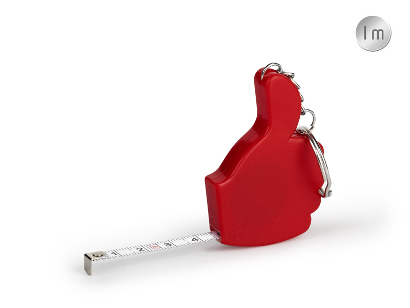 LIKE, privezak za ključeve u obliku šake sa metrom, crveni (red)