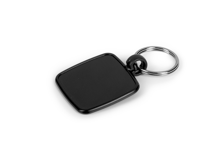 PIATTO, plastični privezak za ključeve, crni (black)