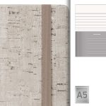 MERLOT, notes sa elastičnom trakom, dimenzija 14.4 x 21.4 cm, sivi (gray)