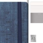 MERLOT, notes sa elastičnom trakom, dimenzija 14.4 x 21.4 cm, plavi (blue)