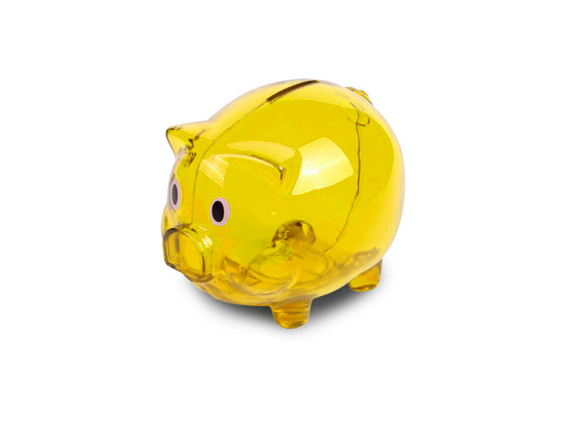 PIGGIE, plastična kasica za novac, žuta (yellow)