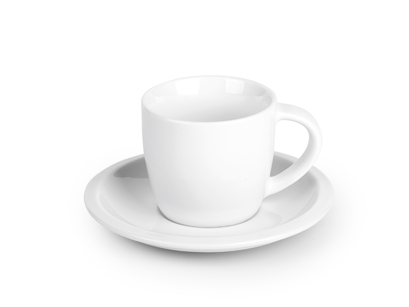 MOMENTO, šolja i tacna za “cappuccino” kafu, 150 ml, bela (white)