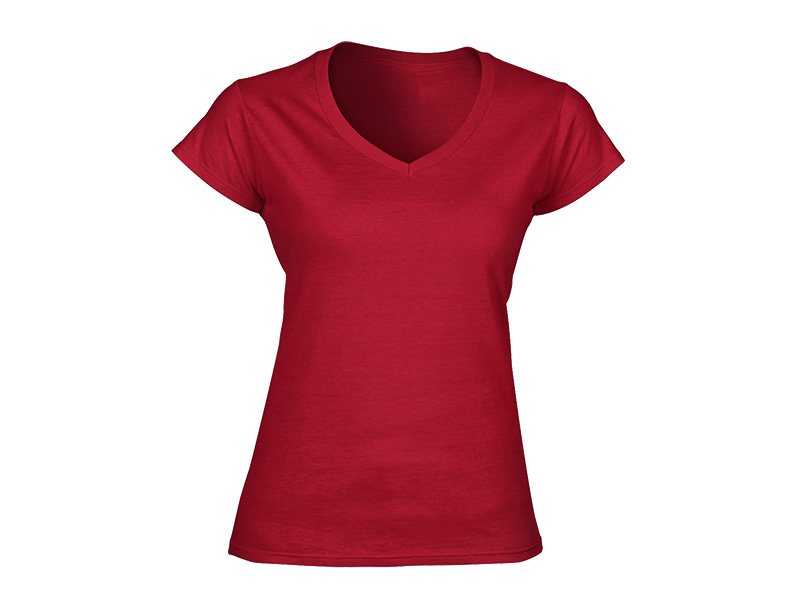 VIOLA, ženska majica kratkih rukava, V izrez, crvena (red)