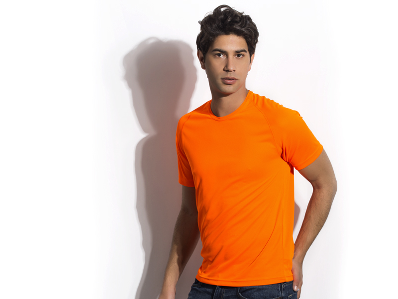 RECORD, sportska majica, raglan kratki rukav, neon narandžasta (neon orange)