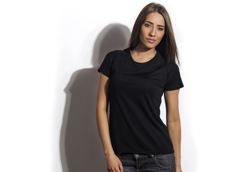 ARENA, ženska sportska majica, raglan kratki rukav, crna (black)
